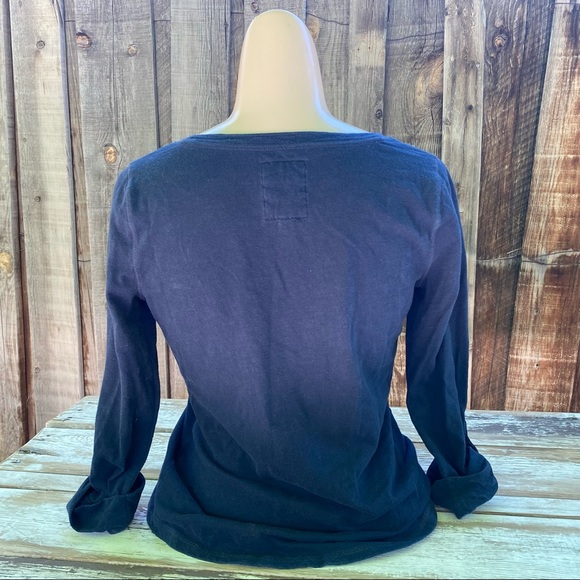 Blue Gilly Hick’s Hollister tee • 3/4” sleeves • Size S • button front pull over - Picture 6 of 7